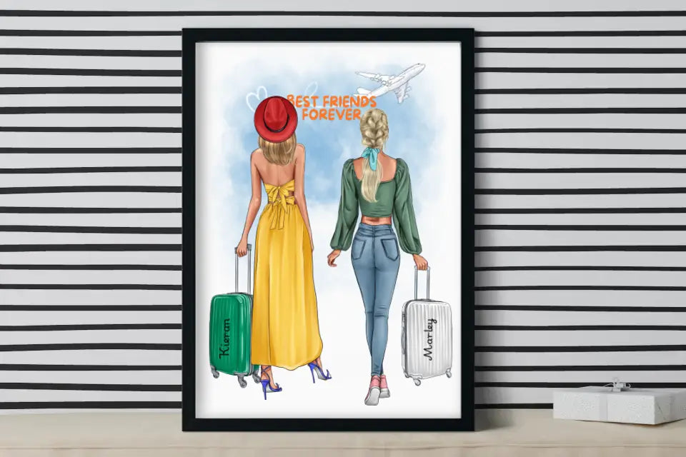 Travel Together "Best Friends Forever" Personalized Canvas