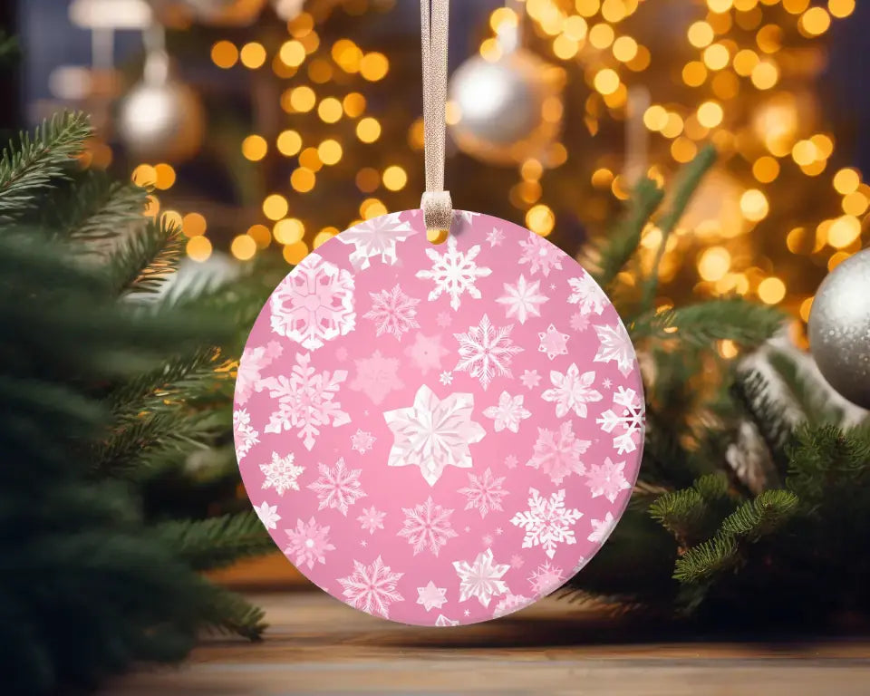 Snowflakes Christmas Ceramic Ornament