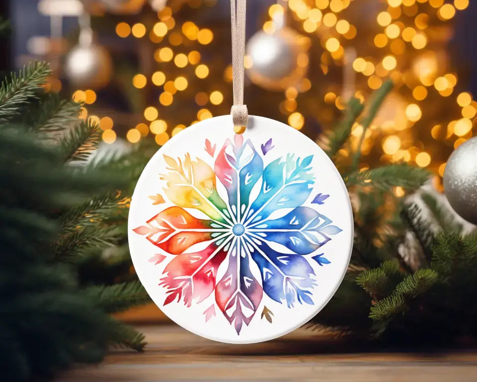 Snowflake Christmas Ceramic Ornament