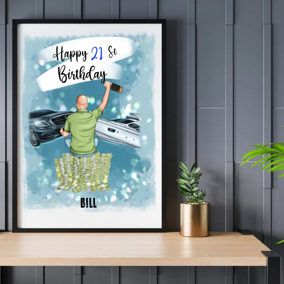 Happy Birthday Custom Printed,Personalised Poster,