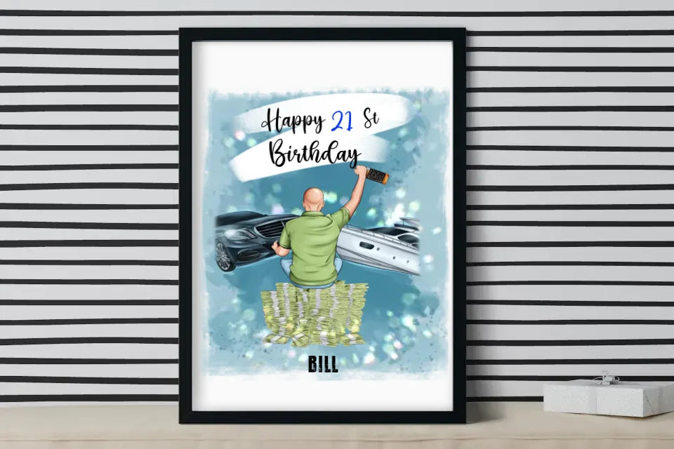 Happy Birthday Custom Printed,Personalised Poster,