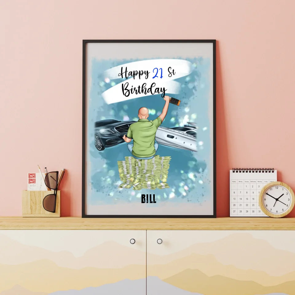 Happy Birthday Custom Printed,Personalised Poster,