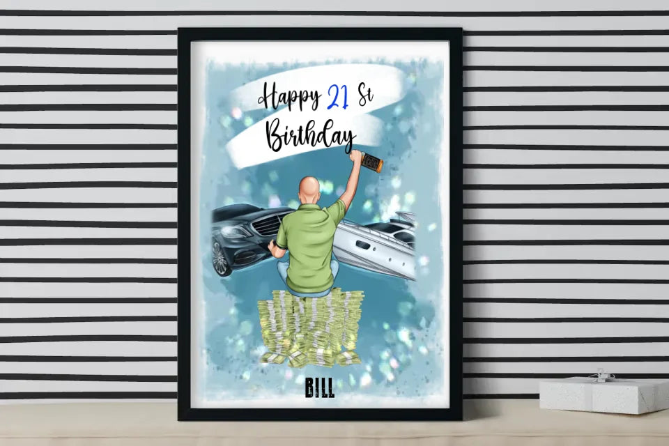 Happy Birthday Custom Printed,Personalised Poster,