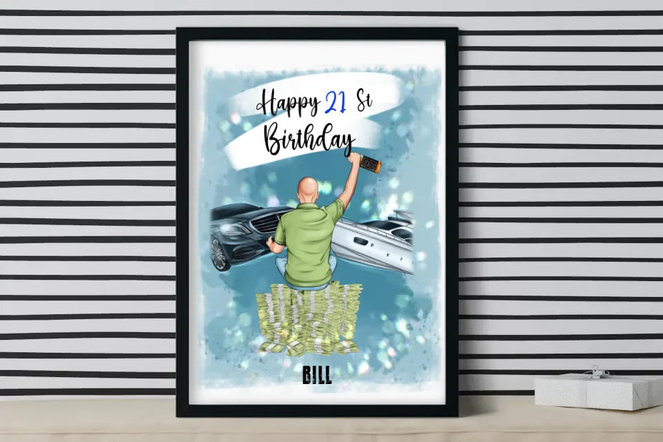Happy Birthday Custom Printed,Personalised Poster,