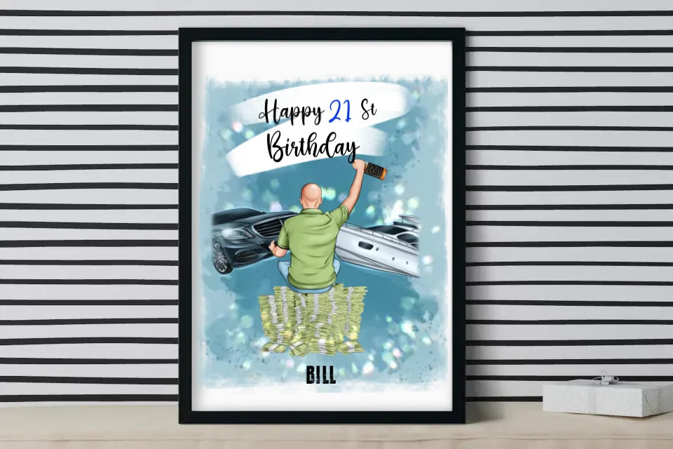 Happy Birthday Custom Printed,Personalised Poster,