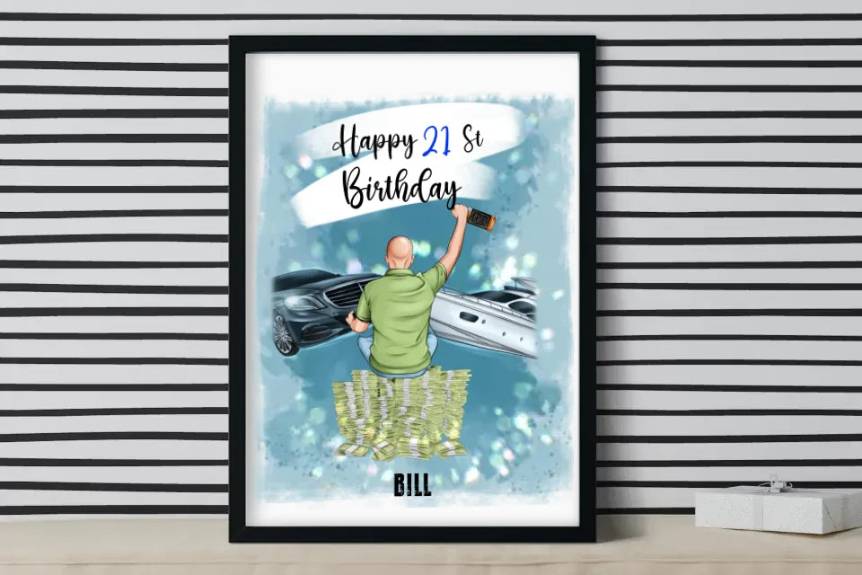 Happy Birthday Custom Printed,Personalised Poster,