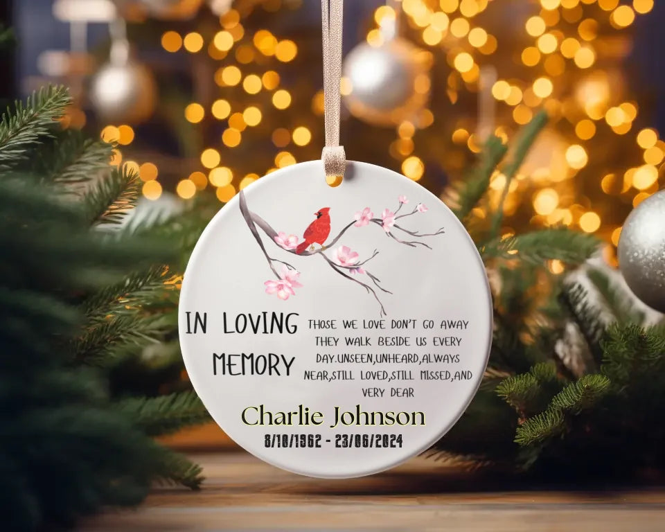 Personalized Memorial Christmas Ceramic Ornament