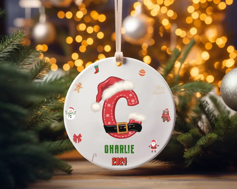 Personalised Christmas Bauble - Up to 26 Letters - Personalised Name Christmas for Christmas Tree - Ceramic Ornament