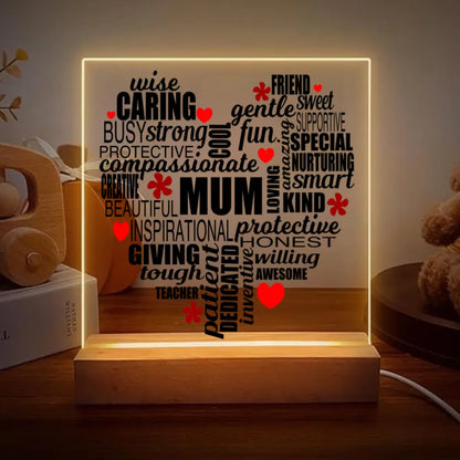 "Heart Word"  Gifts for Mother,Acrylic Plaque