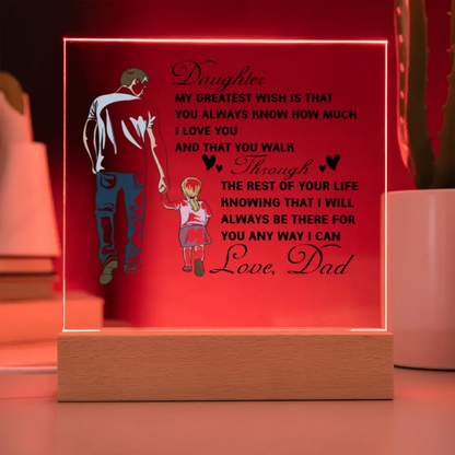 "To My Lovely Daughter From Dad" - Personalized Acrylic Plaque