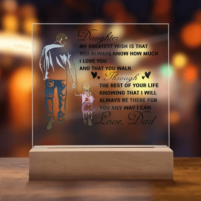 "To My Lovely Daughter From Dad" - Personalized Acrylic Plaque